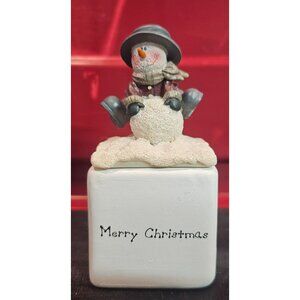 Snowman Merry Christmas‎ Candle NIB
